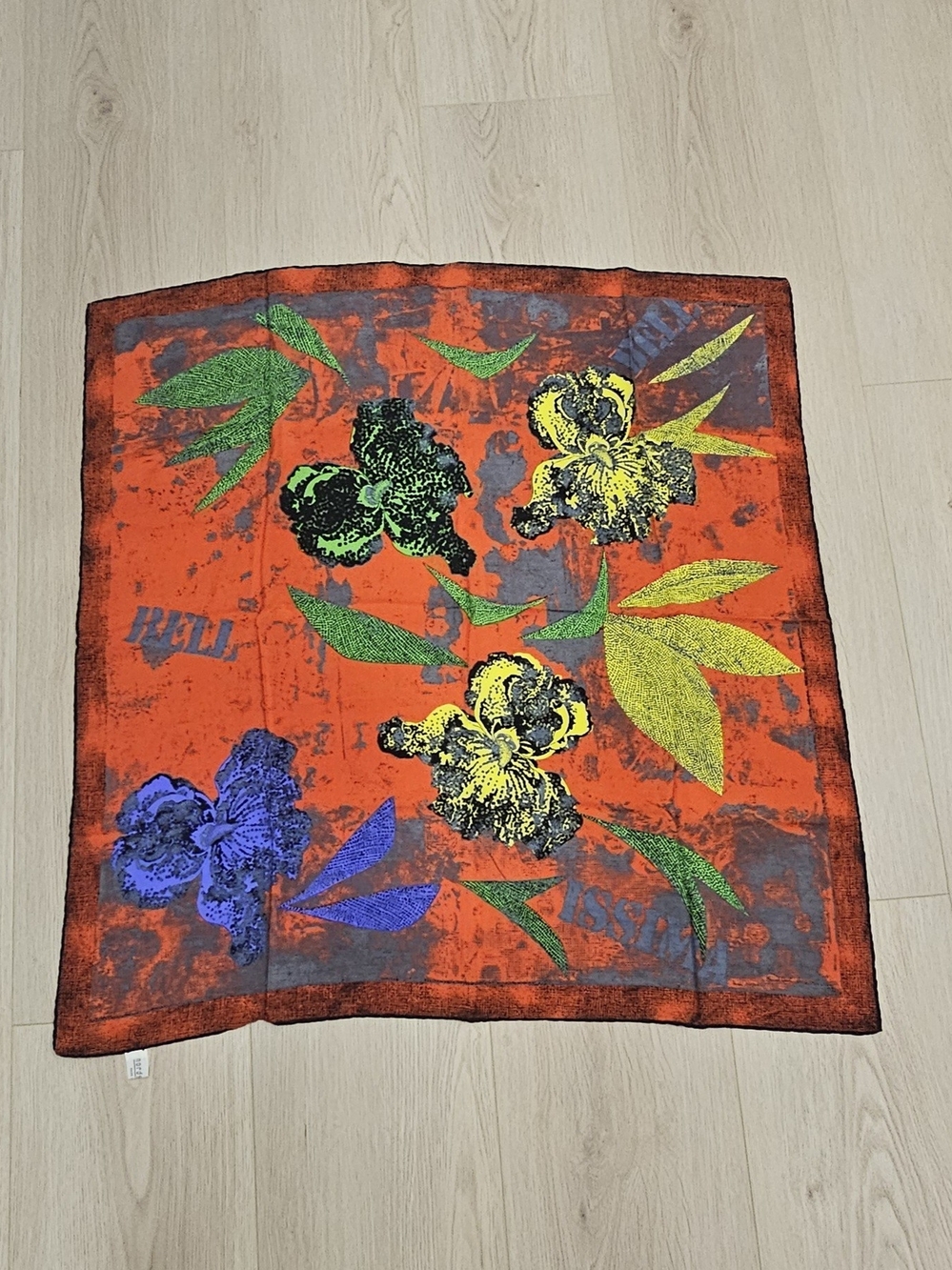 Vintage Nordstrom 100% Silk Scarf 32x33 Made in Italy Floral Abstract Multicolor